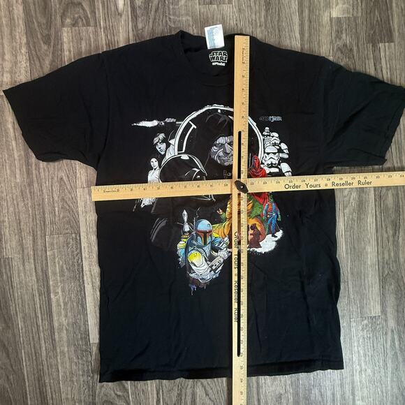 Star Wars Pop Logo Graphic Tee Port & Company Fan Favorite 100% Cotton Black - Picture 7 of 7